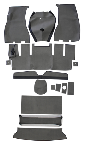 Carpet kit Volvo 1800E 1972 grey in the group Volvo / 1800 / Interior / Mats/carpets / Carpets and accessories 1800 1970-72 at VP Autoparts Inc. (000367)