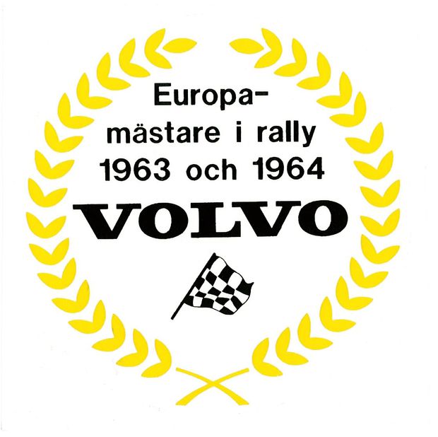 Dekal Europamästare i rally 63-64 i gruppen Volvo / PV/Duett / Miscellaneous /        / Dekaler 544/210 hos VP Autoparts Inc. (120)