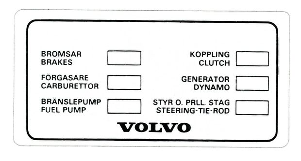 Decal 164 export -1975 in the group Volvo / 140/164 / Miscellaneous / Decals / Decals 164 at VP Autoparts Inc. (160)
