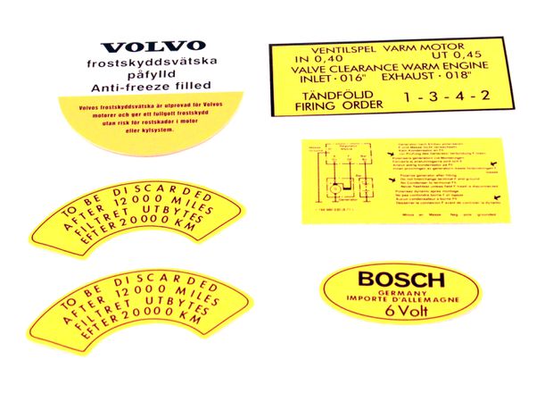 Decal kit B16B in the group Volvo / Amazon/122  / Electrical components / Tändsystem / Tändspole,Tändstift och tändledningar B16 at VP Autoparts Inc. (182)