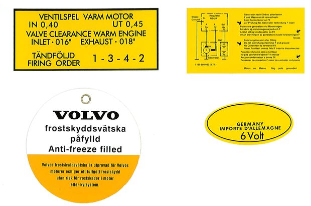 Decal kit B16A in the group Volvo / Amazon/122 / Electrical components / Ignition system / Ignition coil, spark plugs, cables B16 at VP Autoparts Inc. (183)