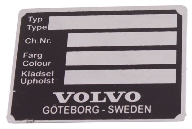 Identification plate PV/Amazon/P1800 in the group Volvo / PV/Duett / Miscellaneous / Decals / Decals 544/210 at VP Autoparts Inc. (198)