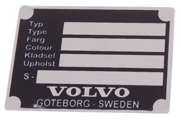 Identification plate 210/120/P18/140/164 in the group Volvo / PV/Duett / Miscellaneous / Decals / Decals 544/210 at VP Autoparts Inc. (199)