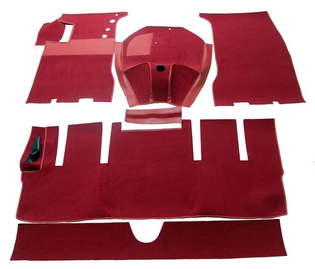 Carpet kit 1800 1963 red ch 6001-8000 in the group Volvo / 1800 / Interior / Upholstery Jensen / Upholstery code 306-219 1963 at VP Autoparts Inc. (277301)