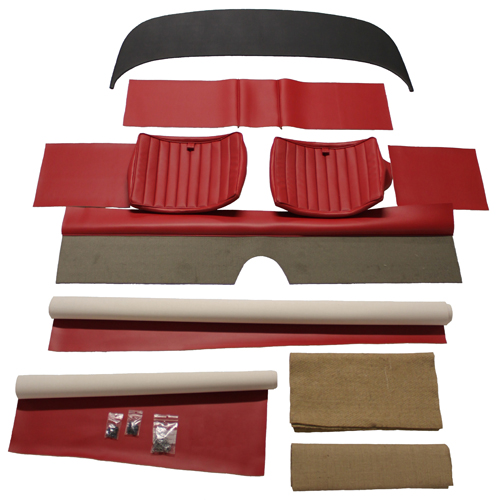 Rear seat kit P1800 61-62 red in the group Volvo / 1800 / Interior / Upholstery Jensen / Upholstery Code #303-213 RHD 1961-62 at VP Autoparts Inc. (277302)