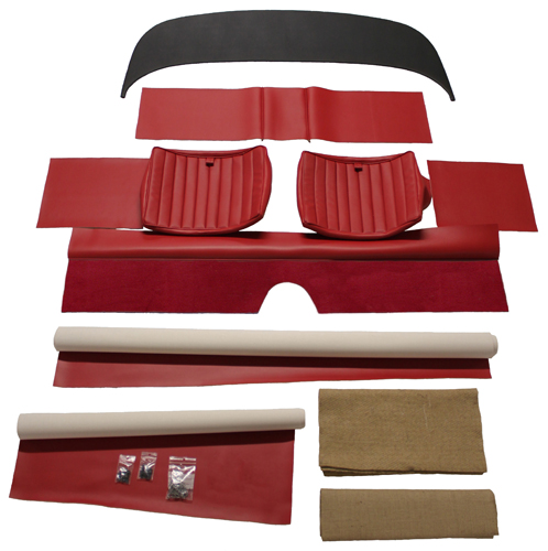 Rear seat kit P1800 1963 red in the group Volvo / 1800 / Interior / Upholstery Jensen / Upholstery code 305-218 1963 at VP Autoparts Inc. (277304)