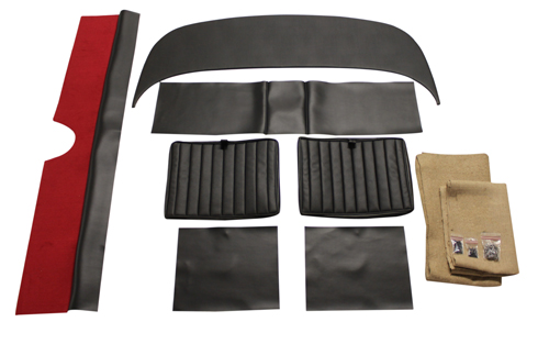 Rear seat kit P1800 1963 black in the group Volvo / 1800 / Interior / Upholstery Jensen / Upholstery code 306-219 1963 at VP Autoparts Inc. (277305)