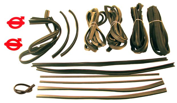Door seal kit 120 2d 69- with windlace in the group Volvo / Amazon/122 / Body / Window glass/rubber seals / Rubber kits & guide channels Amazon 122 at VP Autoparts Inc. (506)