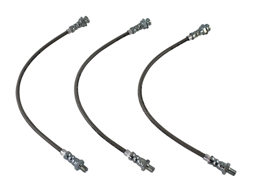 Brake hose kit PV/Duett - steel braided in the group Volvo / PV/Duett / Brake system / Master brake cylinder/brake line / Brake lines & accessories 210 late 58-68 at VP Autoparts Inc. (600100)