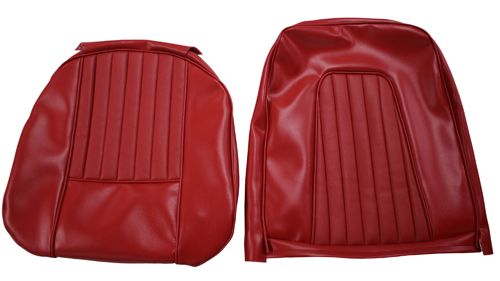 Cover Front seat P1800 61-62 red (vinyl) in the group Volvo / 1800 / Interior / Upholstery Jensen / Upholstery code 303-213 vinyl 1961-62 at VP Autoparts Inc. (665596-97)