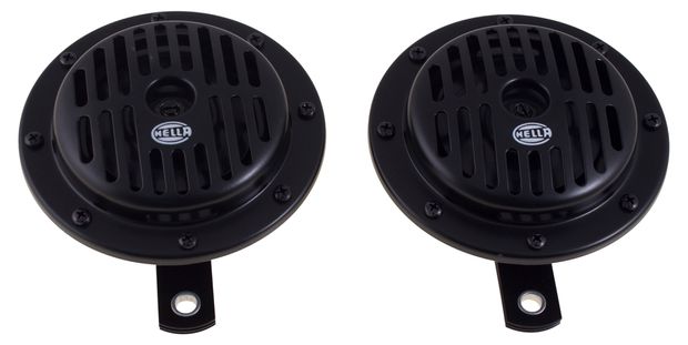 Horn 12 V Kit Hella Black in the group Volvo / 1800 / Electrical components / Horn / Horn 1800 1965- at VP Autoparts Inc. (678840)