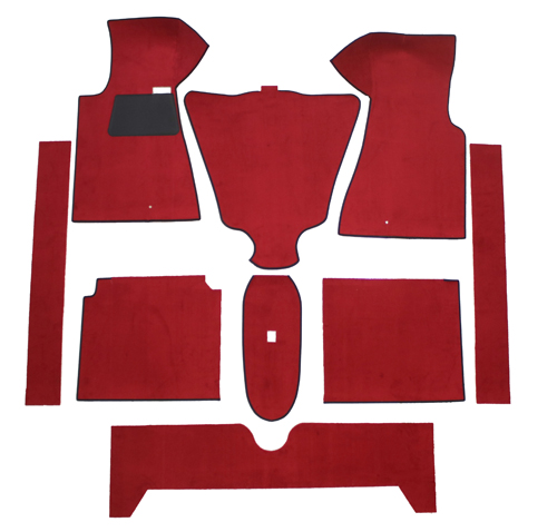 Carpet kit 140 1967-71 column gear. Red in the group Volvo / 140/164 / Interior / Mats/carpets / Mats/carpets 140 at VP Autoparts Inc. (693921AT)