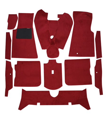 Carpet kit Volvo 164 red, chassis -50000 in the group Volvo / 140/164 / Interior / Mats/carpets / Mats/carpets 164 at VP Autoparts Inc. (693951)