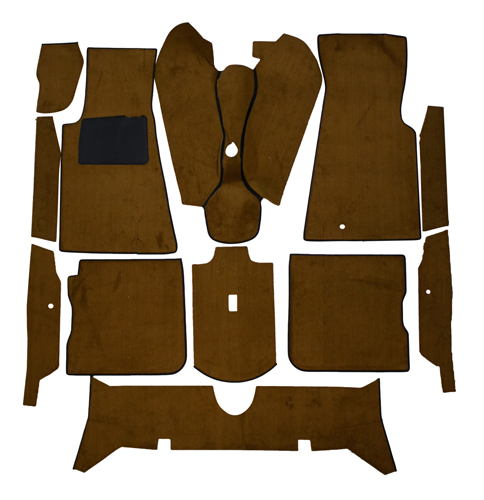 Carpet kit Volvo 164 brown chassis-50000 in the group Volvo / 140/164 / Interior / Mats/carpets / Mats/carpets 164 at VP Autoparts Inc. (693953)