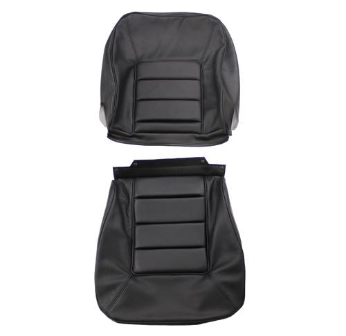 Cover Front seat 140GL/164 70-74 black in the group Volvo / 140/164 / Interior / Upholstery 144 / Upholstery 144GL code 744-729 black leather at VP Autoparts Inc. (694750-51)