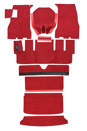 Carpet kit Volvo 1800S red in the group Volvo / 1800 / Interior / Mats/carpets / Carpets and accessories 1800 1964-69 at VP Autoparts Inc. (696008-1)