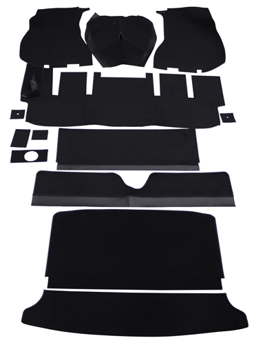 Carpet kit Volvo 1800E -71 black textile in the group Volvo / 1800 / Interior / Mats/carpets / Carpets and accessories 1800 1970-72 at VP Autoparts Inc. (696012)