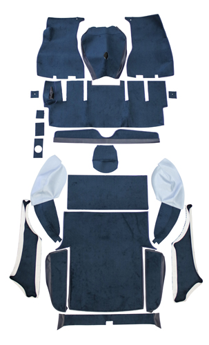 Carpet kit Volvo 1800ES blue/blue in the group Volvo / 1800 / Interior / Upholstery 1800ES / Upholstery code 460-888 1973 at VP Autoparts Inc. (696016-56)