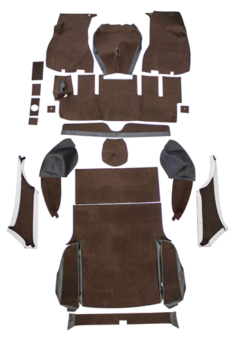Carpet kit Volvo 1800ES brown/black in the group Volvo / 1800 / Interior / Upholstery 1800ES / Upholstery code 442-817 1972 at VP Autoparts Inc. (696017-03)