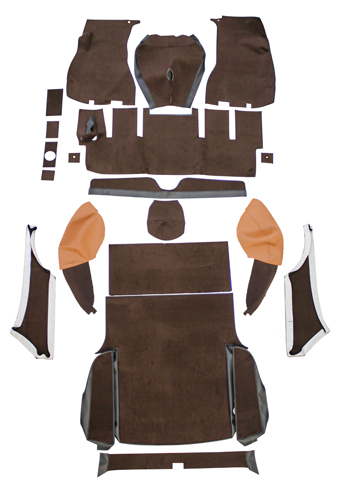 Carpet kit Volvo 1800ES brown/brown in the group Volvo / 1800 / Interior / Upholstery 1800ES / Upholstery code 456-884 1973 at VP Autoparts Inc. (696017-53)