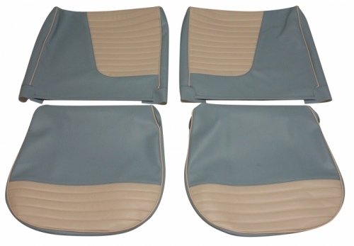 Cover Front seats 444L 1957 blue/white in the group Volvo / PV/Duett / Interior / Upholstery 444 / Upholstery 444 code 17-139 USA 1957 at VP Autoparts Inc. (98038-40)
