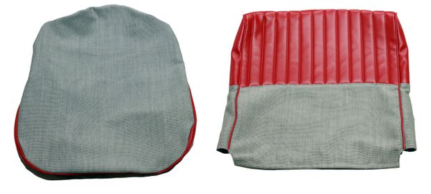 Cover Front seat 544A 58-60 red/grey in the group Volvo / PV/Duett / Interior / Upholstery 544 / Upholstery 544 code 23-142 1958-60 at VP Autoparts Inc. (98158-59)