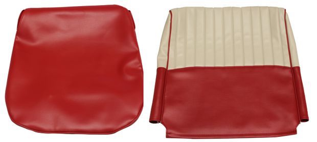 Cover Front seat 544 58-60 US red/beige in the group Volvo / PV/Duett / Interior / Upholstery 544 / Upholstery 544 code 25-144 1958-60 at VP Autoparts Inc. (98180-81)
