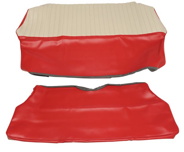 Cover Rear seat 544 58-60 red/beige Alt1 in the group Volvo / PV/Duett / Interior / Upholstery 544 / Upholstery 544 code 25-144 1958-60 at VP Autoparts Inc. (98184-85)
