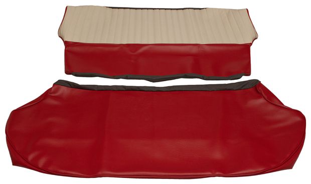 Cover Rear seat 120 4d 59-60 US redbeige in the group Volvo / Amazon/122 / Interior / Upholstery 120/130 / Upholstery Amazon/122 code 17-115 1959-60 at VP Autoparts Inc. (98583-84)