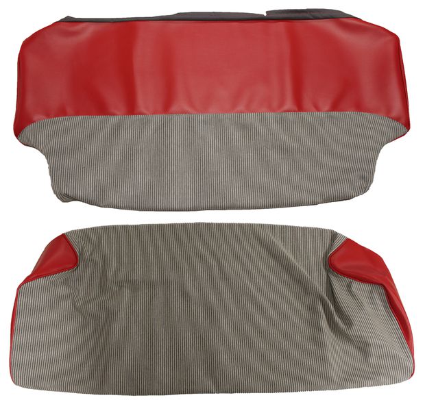 Cover Rear seat  Duett 58-60 red/grey in the group Volvo / PV/Duett / Interior / Upholstery 445 / Upholstery 445 code 215-153 1958-60 at VP Autoparts Inc. (98702-03)