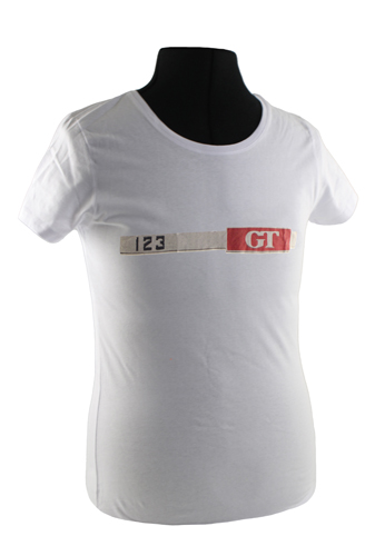 T-Shirt woman white 123GT emblem size L in the group  at VP Autoparts Inc. (VP-TSWWT10-L)