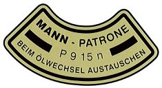 Decal Oil filter B4B Mann