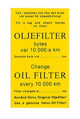 Decal service oil filter