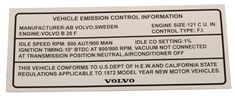 Decal Vehicle Emission 1800 1972