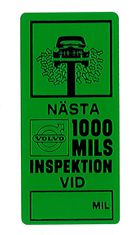 Decal "Nästa 1000-milsservice" green