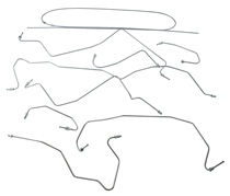 Brake line kit 122 late 65 w.P/B Spicer