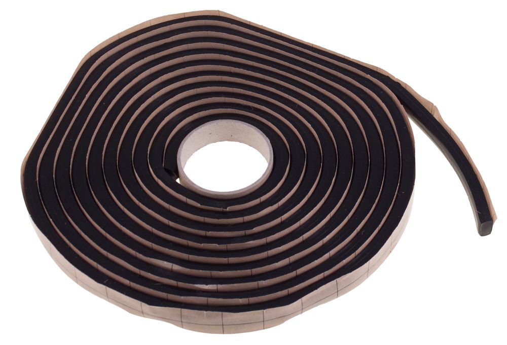 Butyl round cord, black, 6 mm x 8 m or 8 mm x 6 m, black