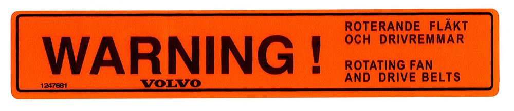 Decal warning fan