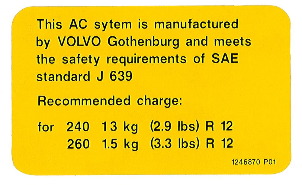 Decal aircondition 240/260