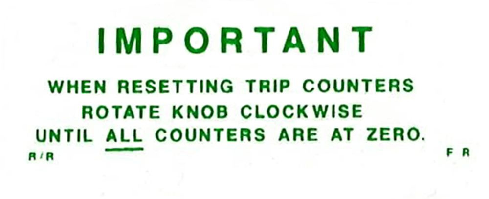 Decal Trip Odometer P1800