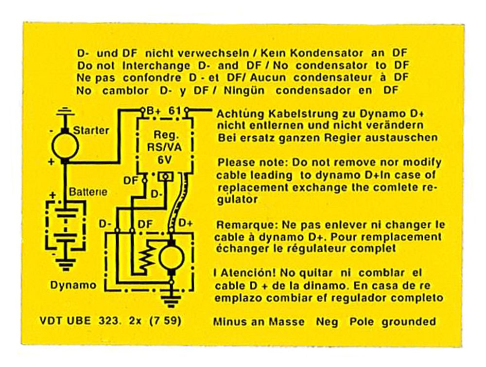 Decal charging relay 6V