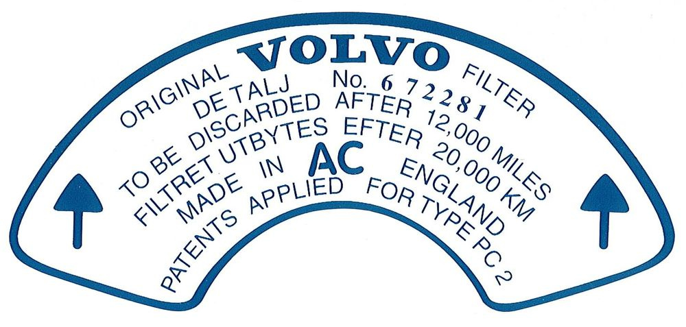 Decal Air filter B18B 672281