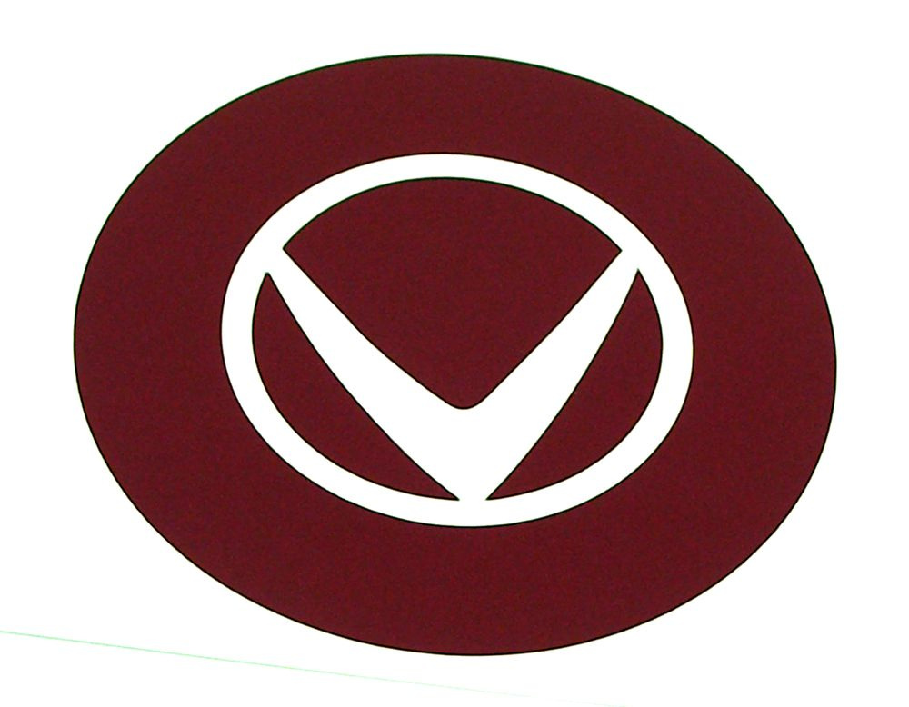 Decal red V hub cap