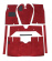 Carpet kit red for Volvo 122 65-70 BW35