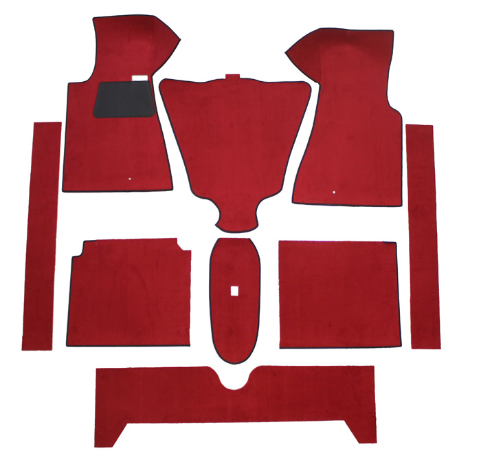 Carpet kit 140 1967-71 column gear. Red