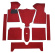 Carpet kit 140 1967-71 column gear. Red Carpet kit 140 1967-71 column gear. Red