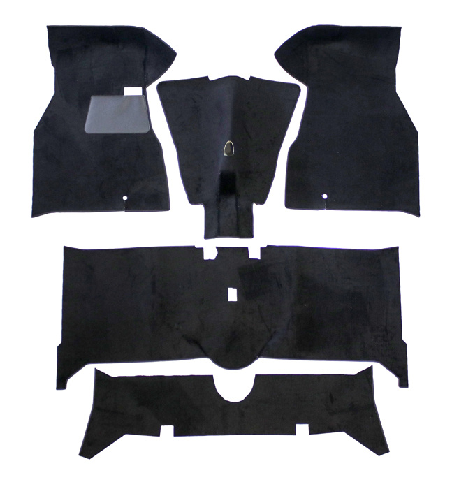 Carpet kit Volvo 140 1972 black textile