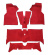 Mattsats 140 1973-74 röd textil