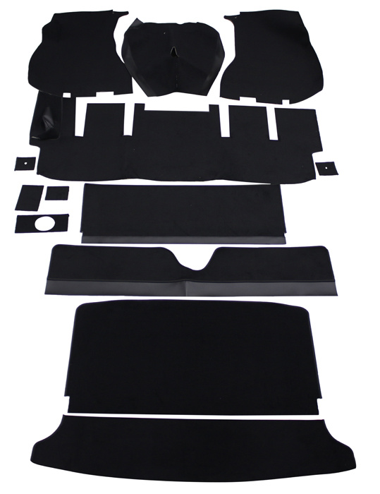 Carpet kit Volvo 1800E -71 black textile