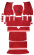Mattsats 1800E -71 röd textil Hst